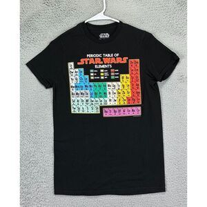 Star Wars Shirt Adult Small S Black Periodic Table Of Elements Graphic Tee Men's